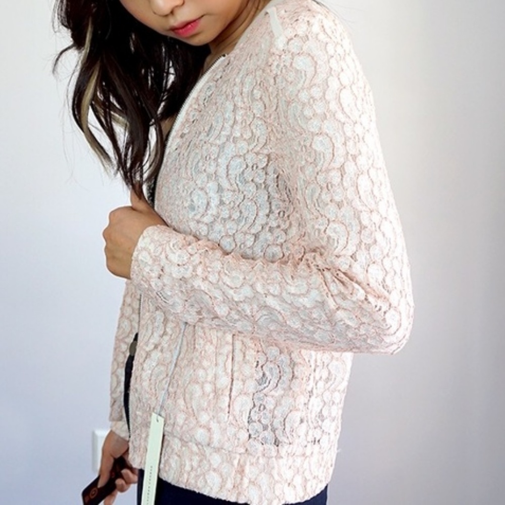 LC Lauren Conrad Lace Bomber Jacket